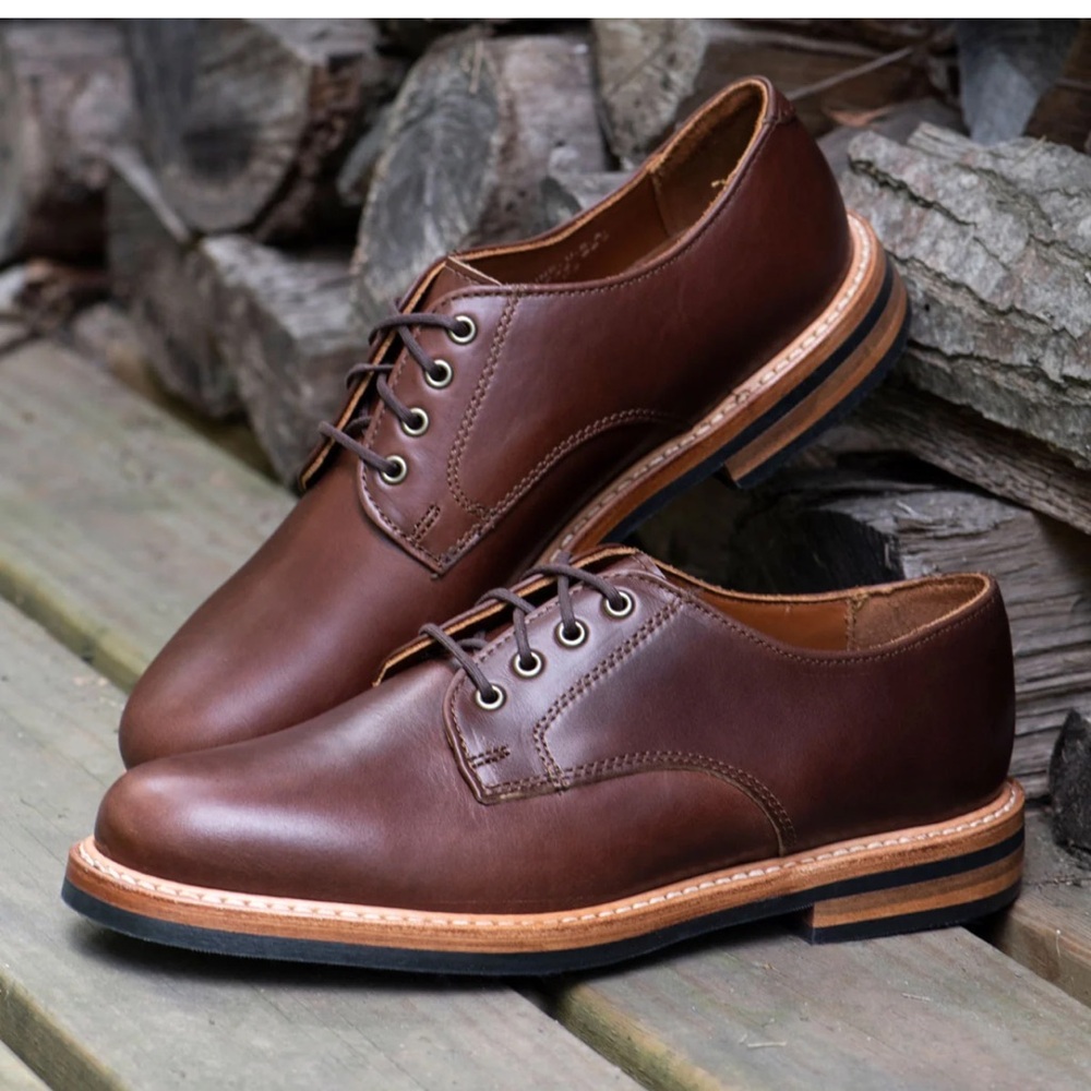Rancourt & co men leather Camden derby heritage vibram soles shoes Sz 6.5 D